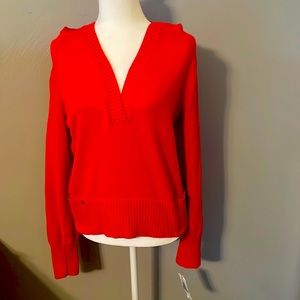 Michael Michael Kors New With Tags V-Neck Coral Sweater Hoodie Size XL